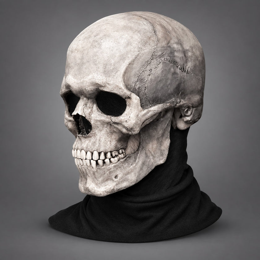 Máscara de calavera con mandíbula móvil