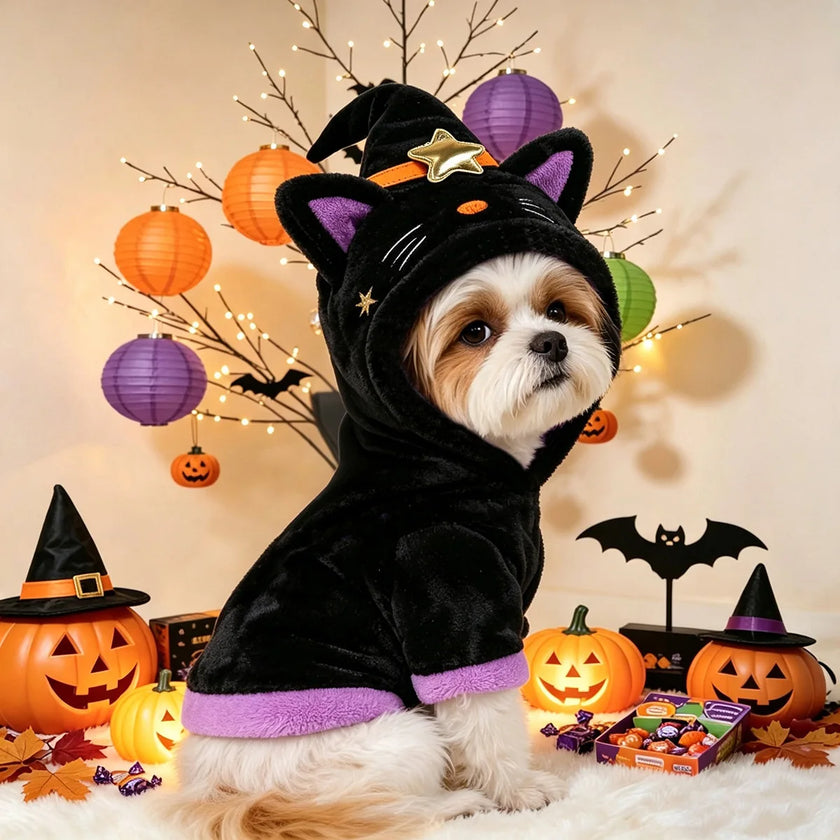 Disfraz de gato brujo para perros