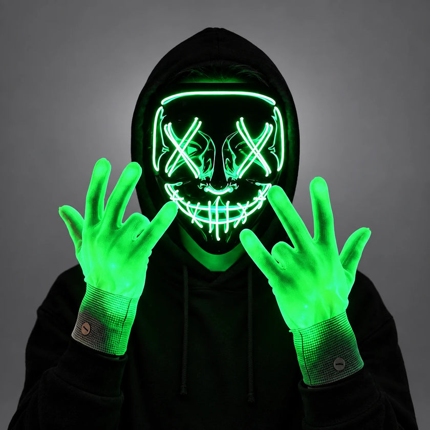 Máscaras y accesorios luminosos de Halloween