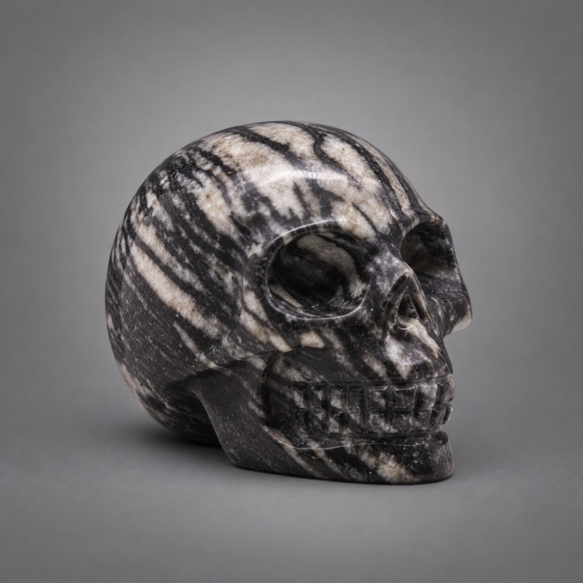 Mini calavera de piedra oscura