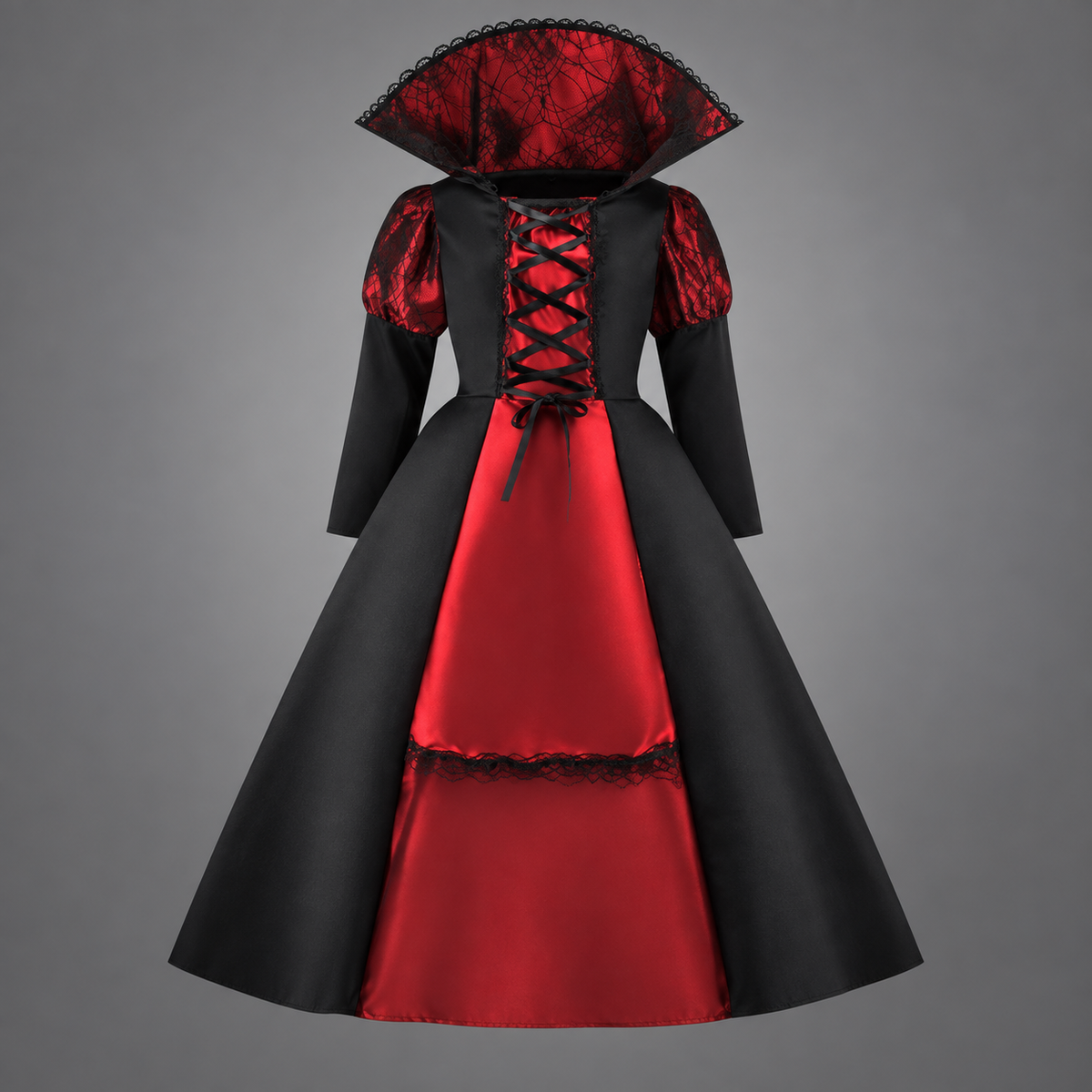 Disfraz infantil de vampiresa rojo y negro